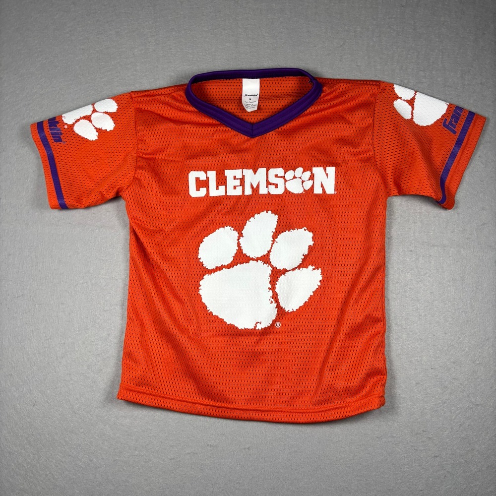 Clemson Tigers Youth Small Football Jersey Orange Mesh Short Sleeve Shirt NCAA